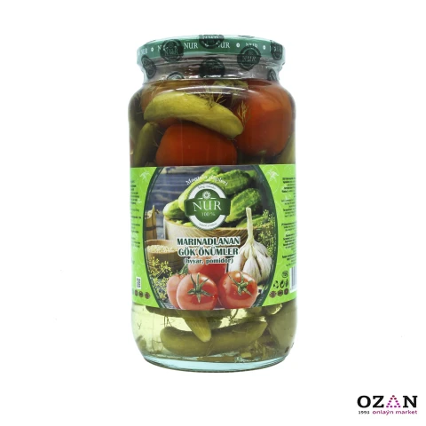 "NUR" Marinadlanan gök önümler (hyýar, pomidor), 900 gr