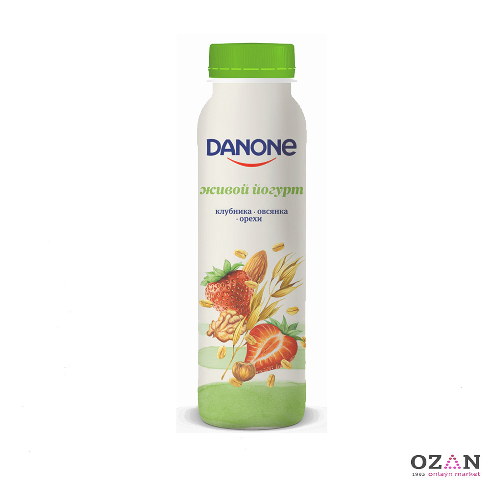 Земляника овес. Питьевой йогурт Danone клубника-овес-орехи кз 270 гр.. Danone питьевой клубника. Данон питьевой йогурт. Йогурт питьевой с клубникой.